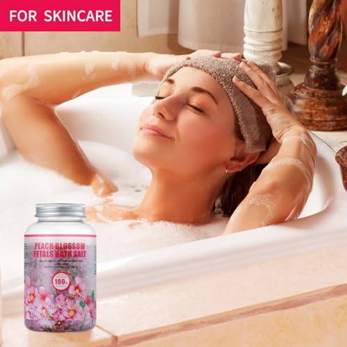 Bath Salts for Soaking Bathing,Spa Luxetique Epsom Salts Gifts Set for Women,Peach Blossom Bath Salts(17.6oz) - Image 6