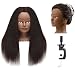 Afro Mannequin Head Hairdresser Training Head Manikin Cosmetology Doll Head 100% 22-24inches Real Hair with Clamp（2#）
