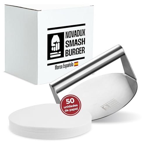 NOVADUX | Smash Burger | Smasher | Smash | Smasher de Acero Inoxidable 304| Prensa de Hamburguesas | Mazo para Carne Acero Inoxidable 304 |
