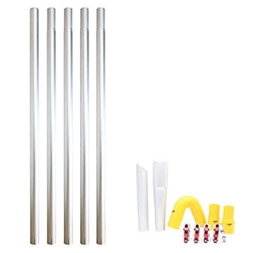 Equip2clean Gutter Cleaner Aluminium Cleaning Pole Kit, Lightweight Modular System Designed for Use with Gutter Vacuum Equipment for Wet and Dry Elevated Exterior Cleaning Tasks, 20ft