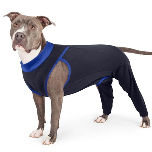PUMYPOREITY Body für Hunde Nach Op, Leckschutz Hund Body Nach Op Hündin Beinschutz Hinterbeine Hinterbeinschützer Liegeschwielen Schutz Recovery Suit(Marineblau, XL)
