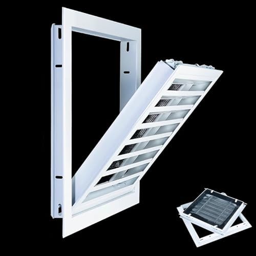 Decorative Louvered Access Panel with Mesh Cover - Removable Grille Filter for Wall & Ceiling Inspection - 24x24 inch (61x61 cm) Service Door & Loft Hatch