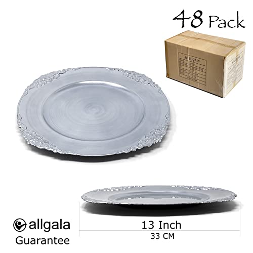 Platos Cargadores Redondos Floral Silver x48 miniatura 2