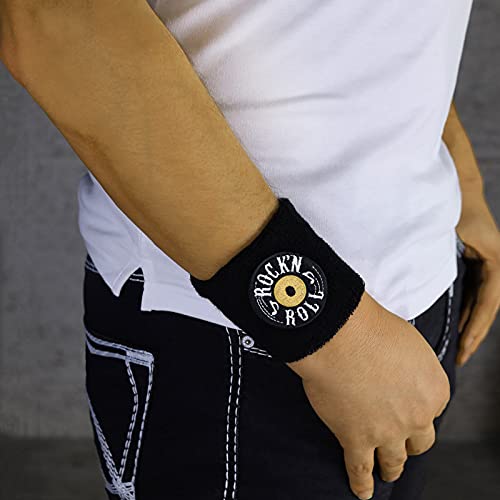 Rock'n Roll, fascia per sudore ricamata e