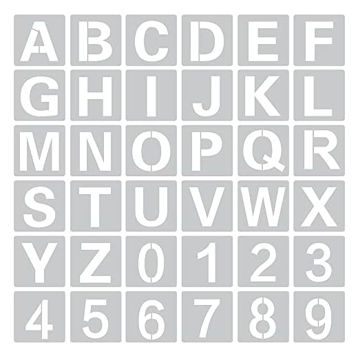 36 Plantillas de Letras Reutilizables, Plantillas Alfanuméricas de Pintura, Plantillas de Letras Superiores, Plantillas de Alfabeto y Números, para Pintar álbumes de Recortes(3 Pulgadas)