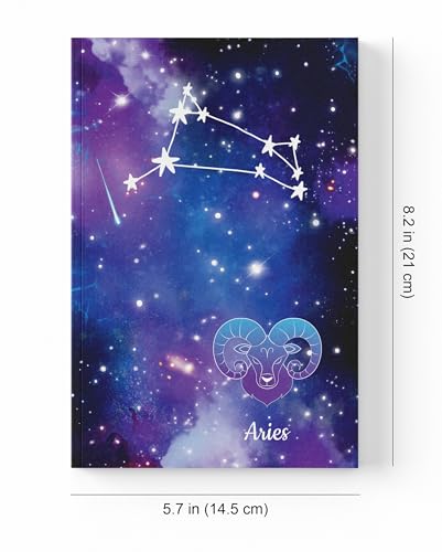 Image of AccuPrints A5 Premium Soft Bound Notebook Size 5.8 * 8.25 inches Diary for Girls and Women (144 Ruled Pages with planner, 80 GSM) (Aries zodiac signs)