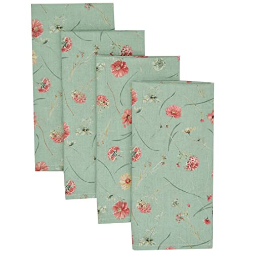 Servilletas de Tela Floral Verde Menta Set x4 miniatura 1