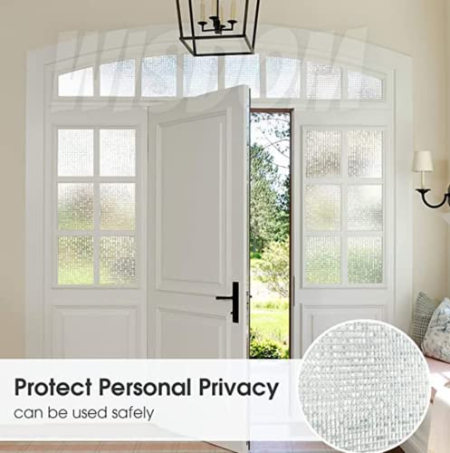 Image of WISDOM Privacy Window Film Frosted Glass Film Static Cling Glass Film No Glue Anti-UV Window Sticker Non Adhesive for Privacy Office Meeting Room Bathroom Living Room (CRSTAL Mosaic, 24 x 136 inch)