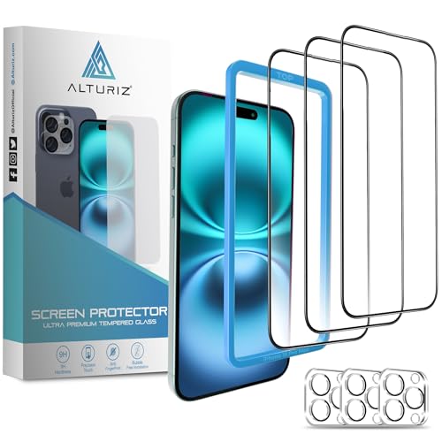 ALTURIZ iPhone 15 Pro Max p KXtB 3 + iPhone 15 Pro Max p KXtB 3 + ȒP\tt[t [dx9H] CA[ P[XɗD KX Sʕی Uh~ [3+3