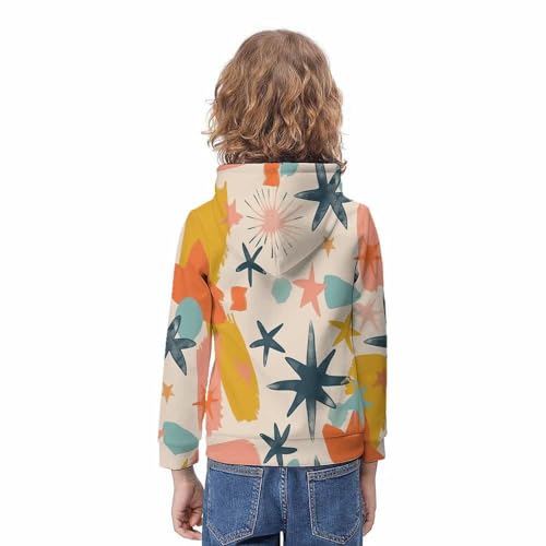 Pull à capuche pour garçons et filles motif imprimé léger 10-12 ans - 4