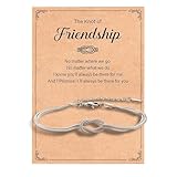 ARICHDUDE Friendship Bracelets for Women, Best Friend Bracelet Love Knot Birthday Christmas Jewelry Gift for Women Bff Bestie Soul Sister