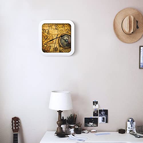 Pendule murale silencieuse boussole moderne 26x26cm - 7
