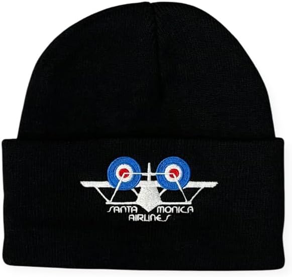 SANTA MONICA AIRLINE (サンタモニカエアライン) BI-PLANE BEANIE BLACK SMA