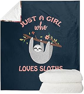 Jndtueit Sloths Cute Throw Blanket ''Just a Girl Who Loves Sloths ''Fleece Soft Bed Throw Blanket for Women Girl Boy Warm Cozy Bed Blanket for Bed/Sofa/Couch, S - 35 x 47Inch
