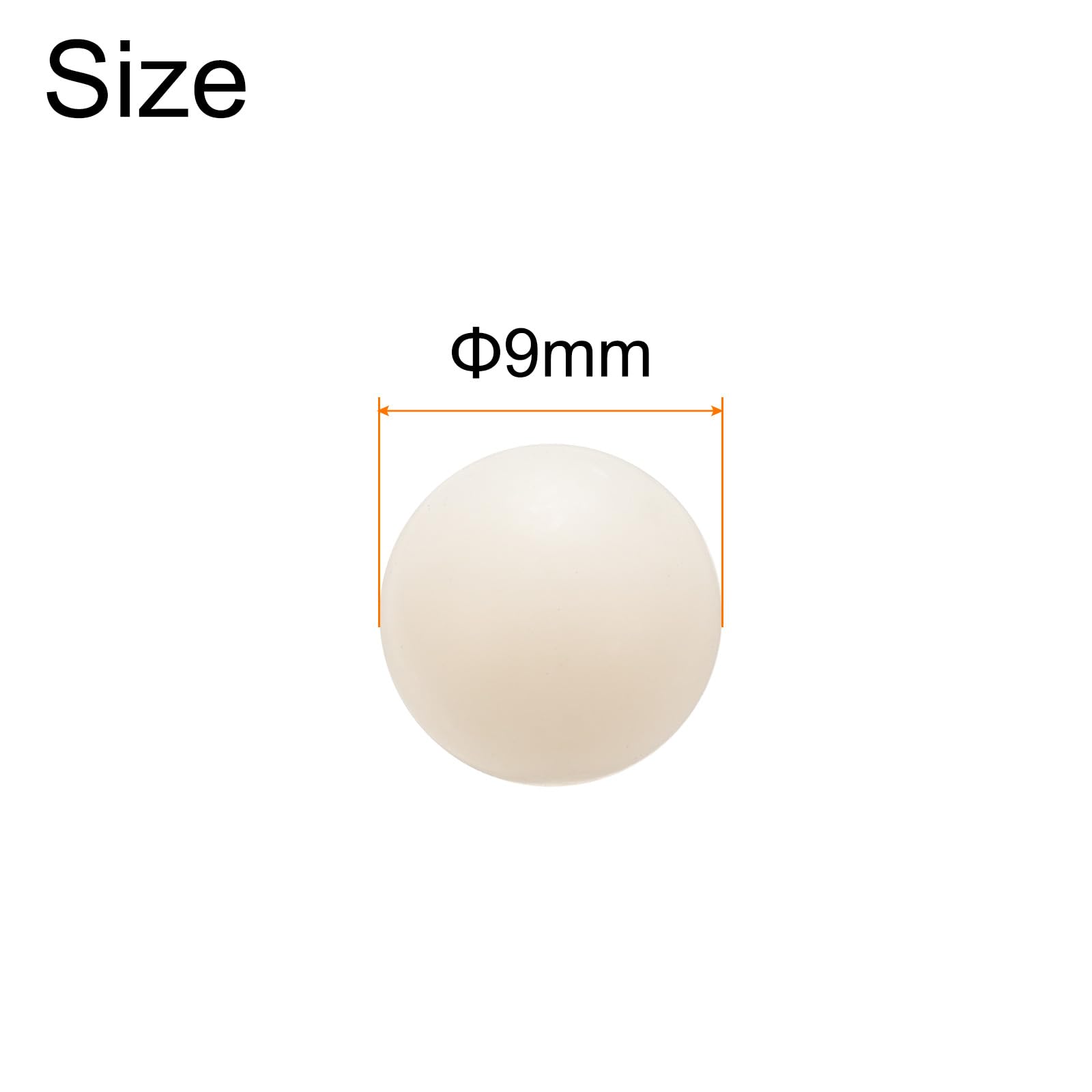 Sfere in Nylon 9 mm di Precisione - 50 Pezzi