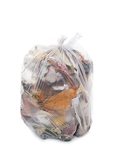 Resilia Tall 15 Gallon Trash Bags - Clear Recycling 100 Bags/Roll, 1 Mil Thick, 24x33 inches (WxH), Wire Ties Included, MADE IN USA Resilia Tall 15 Gallon Trash Bags - Clear Recycling 100 Bags/Roll, 1 Mil Thick, 24x33 inches (WxH), Wire Ties Included, MADE IN USA