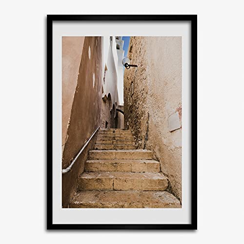 Peinture cadre en bois 50x70 cm idéal pour salon chaleureux style voyage