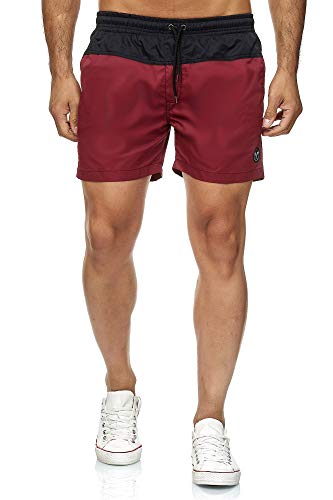 Kayhan Men Swimwear Doubleface, Black/Wine XL