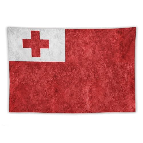 Tapisserie murale texturee drapeau des Tonga grand format decoration esthetique