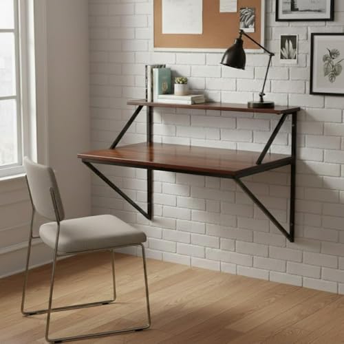 Image of Metal Office Table /Study Table /Computer Table for Home PC - Engineered Wood Modern Top Study Table for Adults /Students Office Desk for Laptop Work at Home Writing Desk (Ezra)