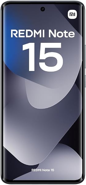 XIAOMI REDMI Note 15 - Smartphone de 8+256GB, Pantalla AMOLED FHD+ de 6,77", MediaTek Helio G100-Ultra, cámara de 108MP, batería de 6000 mAh, Cargador no Incluido, Negro (Versión ES) - 2