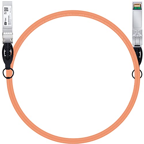 Image of H!Fiber Orange SFP+ Cable, 10G SFP+ DAC, 1.5M(5ft), Passive Direct Attach Copper Twinax Cable for Cisco SFP-H10GB-CU1.5M, Ubiquiti UniFi UC-DAC-SFP+, Meraki, Mikrotik, Intel, Fortinet, Netgear