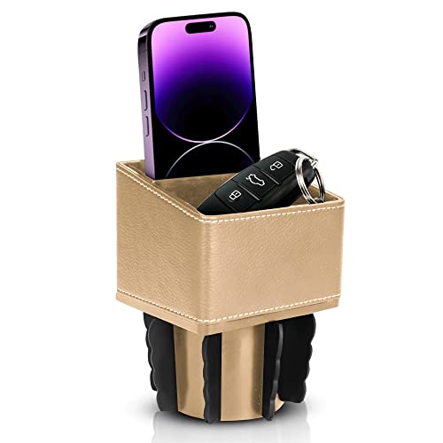 Superior Essentials Car Phone Holder & Key Storage Expander for Cupholder - Universal Size Phone Mount for Car - Elegant Design with Easy Installation - Effortless Charging Cell Phone Holder for Car