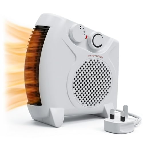 Rainberg Fan Heater 1000/2000W with 2 Heat Settings & Cool Function, Overheat Protection, Quiet Low-Energy Electric Heater for Home & Office, Portable Indoor Room Warmer (313)