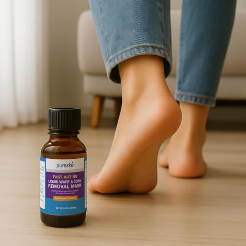 Image of PURESKIN Plantar Wart Corn Remover for Feet: 17% Salicylic Acid Wart Corn Removal Treatment for Corn, Plantar Wart, Common Wart & Flat Wart on Toes, Fingers, feet and Hand - 0.5 Fl Oz (Pack of 1)