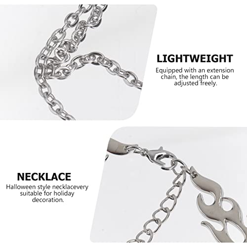Nolitoy 6 Pcs Neck Boy Lovers Girl Female Clavicle Hip Punk Decors Unisex Gifts Pendant Halloween For Gothic Male Fashion Streetwear Necklace Hop Gift Teen Decorative Accessory Silver #TOP2