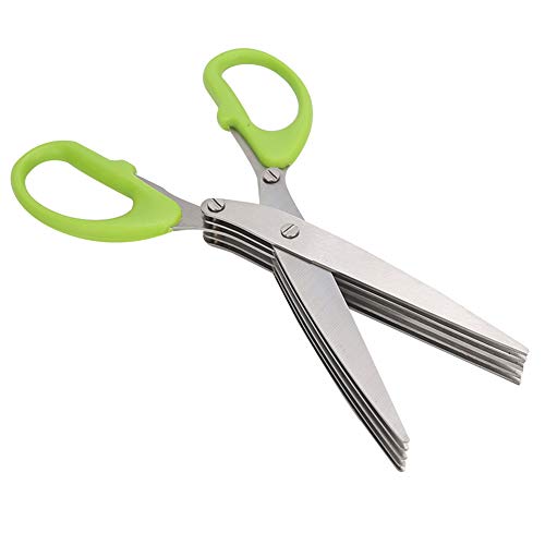 Qcwwy Ciseaux à Herbes, Ciseaux de Cuisine à Poignée Verte pour un Hachage et un Artisanat Efficaces, Conception Ergonomique, Parfaits pour la Maison et le Bureau