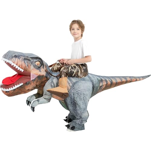 Disfraz hinchable de dinosaurio para niños 4-6 años miniatura 5