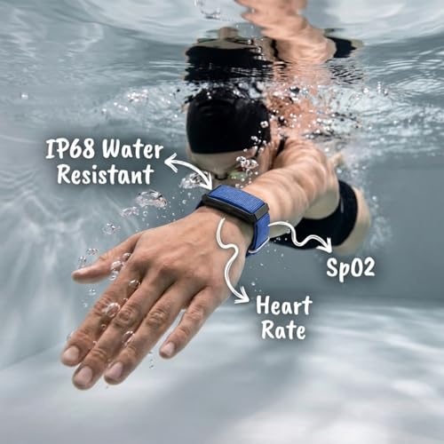 Image of pTron Reflect ACE Smart Fitness Band w / 45 Days Battery Life, 112 Sports Modes, Heart Rate, SpO2, Stress, Sleep Tracking, HRV, Smart Notifications, 1-Key Measurement, Nylon & Silicon Straps (Blue)