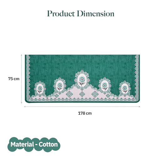Image of Kuber Industries Net Cotton 3 Seater Long Seat Sofa Cover Set for Dust Protecter | Couch Cover for Living Room, Home | Sunflower Print Blaze 1418 - Green