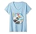 Mujer Surf Tostadora Mantequilla de maní Jelly Kanagawa Wave Kawaii Camiseta Cuello V
