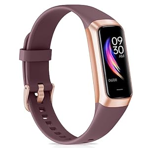 Moremore Fitness Tracker with 24/7Heart Rate, Blood Pressure, Sleep Tracking, Calorie, Activity Tracker with 1.1" AMOLED Color Screen, Waterproof Step Tracker for Android iPhones Women Men (Bordeaux)