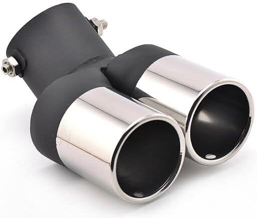 2Pcs silver Double Outlets Exhaust Muffler Tail Pipe Tip Tailpipe compatible for Mazda 3 Sedan 2014-2023