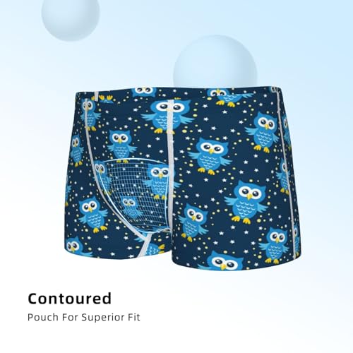 Boys' Cotton Boxer Brief Soft Underwear-Blue Owl4