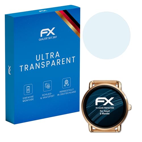 atFoliX Screen Protection Film compatible with Fossil Q Wander Screen Protector, ultra-clear FX Protective Film (3X)