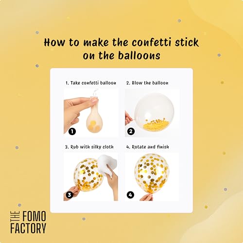 Image of The FOMO Factory Happy Birthday Decoration Kit with Balloons, LED String Lights, Gold Banner, Confetti Balloons & Leaves | Birthday Party Decoration Combo for Home, Wall & Room Decor (GLED)