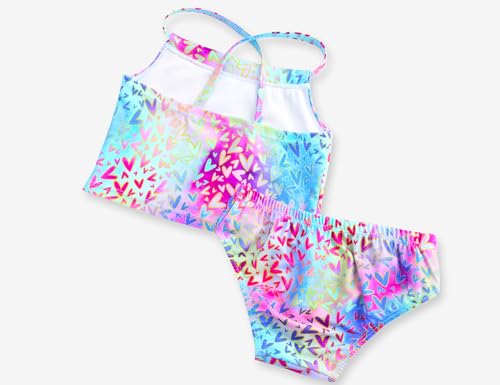 Image of TENVDA Girls Swimsuit 2-Piece Halter Tankini Set Beach Sport Bathing Suit UPF 50+ Swimwear
