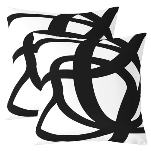 jejeloiu Stripe Line Throw Pillow Covers Set of 2 22"x22"