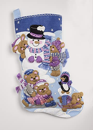 Bucilla 86975E Kit de apliques de feltro para brincar na neve