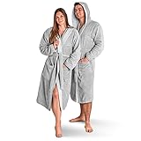 Merana Rome Frottee Bademantel Unisex - Saugstarker Bademantel für Herren und Damen - Premium Bademantel mit Kapuze aus Ägäischer Baumwolle - Kuschelweiche Bademäntel in bester Qualität (450gsm)