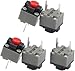 10Pcs Mute Button 6x6x7.3mm Square Switch Silent Switch Button Micro 10 Million Mouse Micro Industrial Switches (Gray, Black, Red