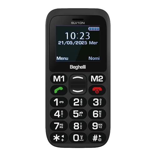 Beghelli - Telefono Salvalavita SLV10N per Anziani, gsm con Tasto SOS, Chiamata Rapida, Grandi Tasti, Volume Alto, Display 1.77", Dual SIM, Facile da Usare, Leggero, Multifunzione