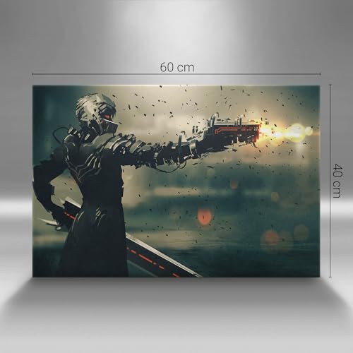 Illustration de science-fiction Wallfluent, tableau décoration murale de jeu 60x40