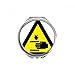 Warning Symbol Yellow Black Hand Triangle Hand Compact Mirror Round Portable Pocket Glass