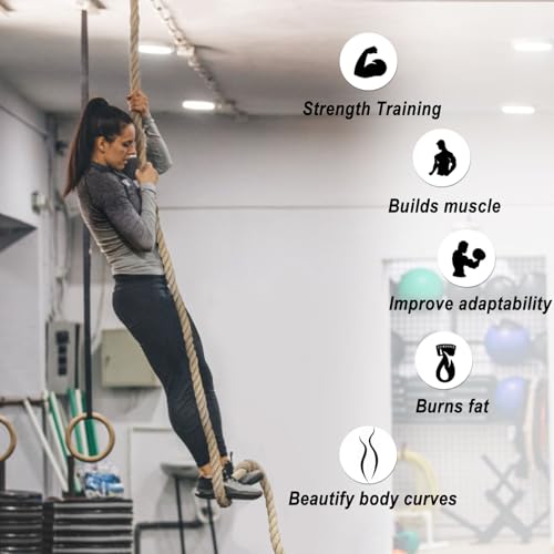 Gym Climbing Rope for Strength Training & Fitness Workout - 10ft Exercise Rope for Climbing Training Home Gym - Image 5