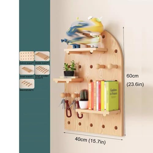 Étagère de rangement murale modulable en panneau perforé bois - 2